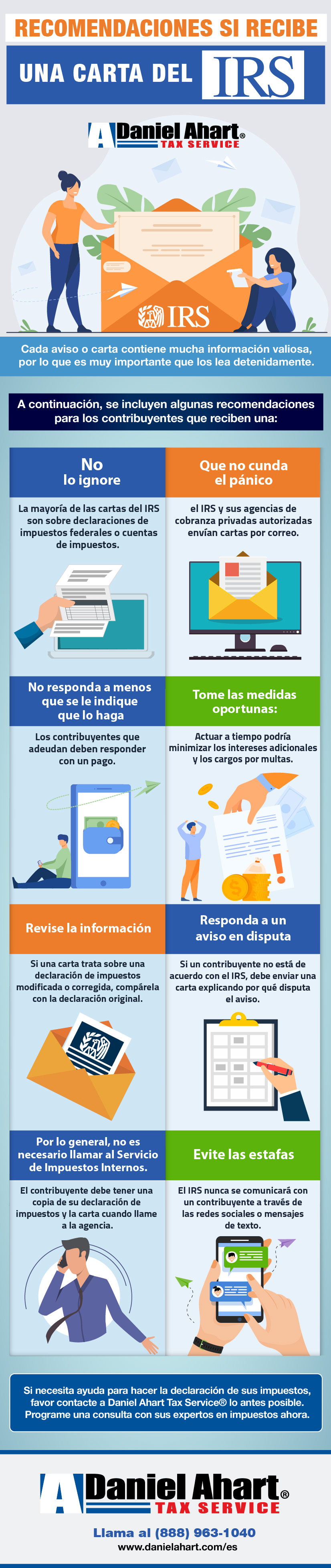 recomendaciones para los contribuyentes que reciben una carta del IRS - Daniel Ahart