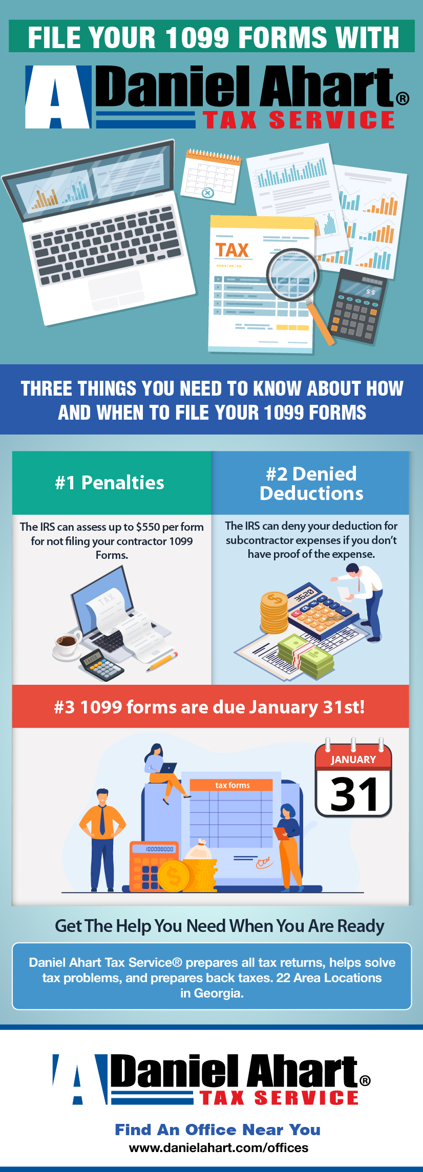 File your 1099 Forms With Daniel Ahart Tax Service